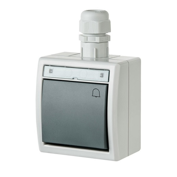 Venkovní zvonkové tlačítko č.1/0 ATLAS IP65 na zeď vodotěsné