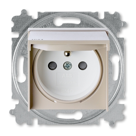 ABB LEVIT 6619H-A06997 18 venkovní zásuvka IP44 s víčkem, macchiato/bílá