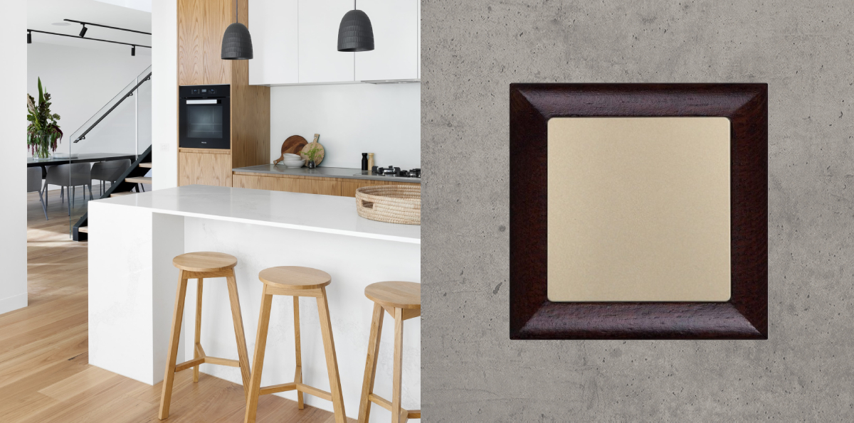 Vypínač Opus Premium wenge-šampaň