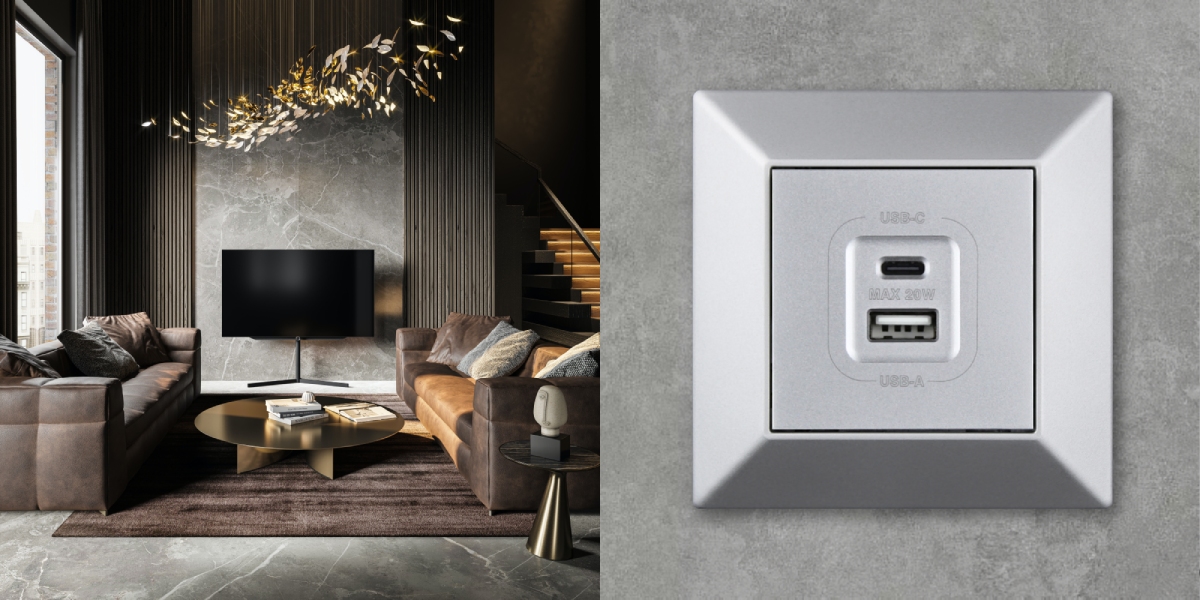 USB nabíječka A+C ELHARD ROYAL PREMIUM stříbrná