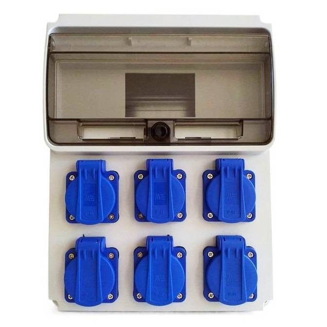 Stavební zásuvkový rozvaděč SR 20566 11 modulů, 6x 16A, IP44
