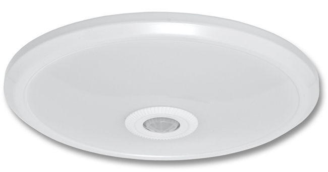 LED stropní svítidlo s čidlem pohybu VERA, 29cm, 12W, 820lm, 4100K, IP20
