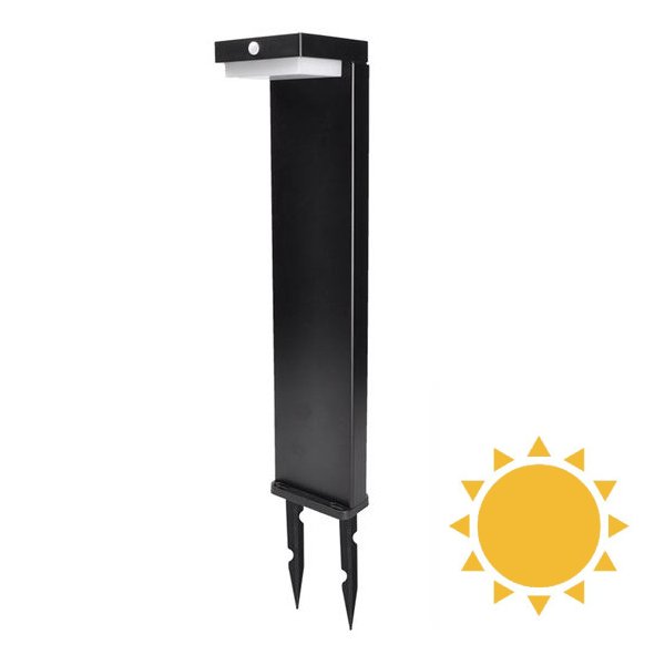 LED solární sloupkové osvětlení PALERMO s čidlem, 5W, 400lm, 3000K, IP54