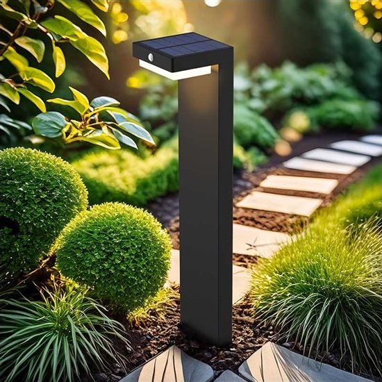 LED solární sloupkové osvětlení PALERMO s čidlem, 5W, 400lm, 3000K, IP54