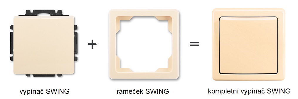 Krémový vypínač ABB SWING