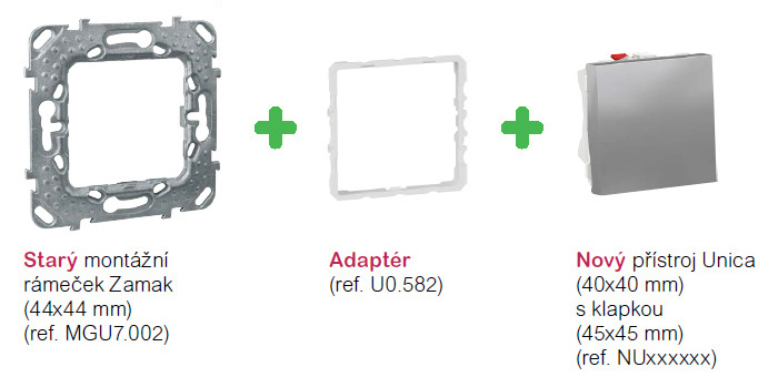 Použití adaptéru UNICA U0.582
