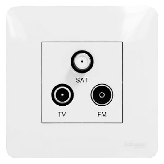 TV zásuvka R+TV+SAT UNICA 2M v bílém rámečku Unica Studio