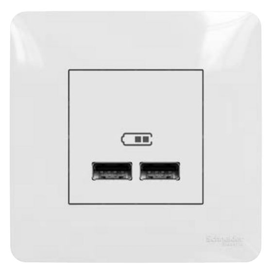USB nabíječka A+A UNICA 2M v bílém rámečku Unica Studio