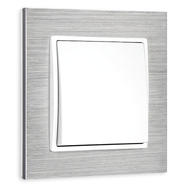 Kovový vypínač VERA ALUMINIUM Elhard bílý / broušený hliník