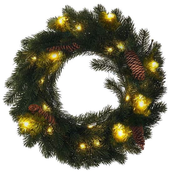 Vánoční věnec s LED řetězem, průměr 40cm, IP44