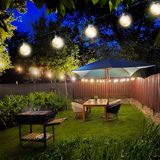LED venkovní řetěz Solight WO794 20m, 25 žárovek, 20W, 3000K - teplá bílá, IP44