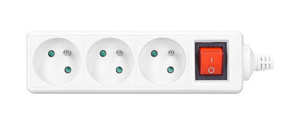 Trojzásuvka s vypínačem na kabel 3x230V