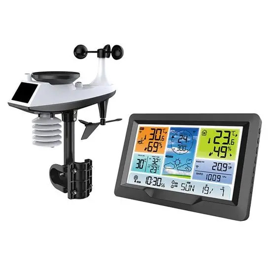 Profesionální meteostanice TE90 s USB nabíječkou, anemometrem a srážkoměrem