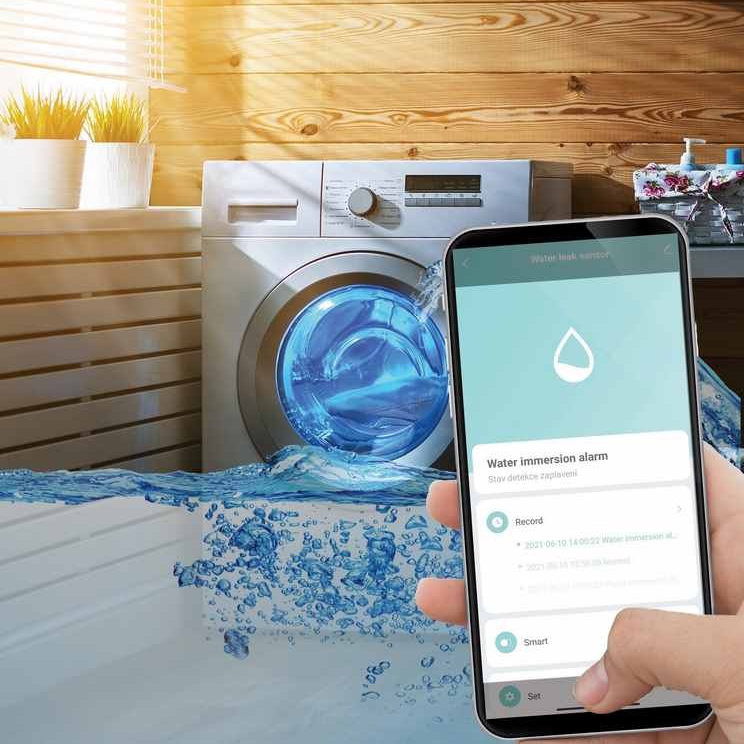 Chytrý detektor úniku vody s WiFi GXSH080, 3xAAA