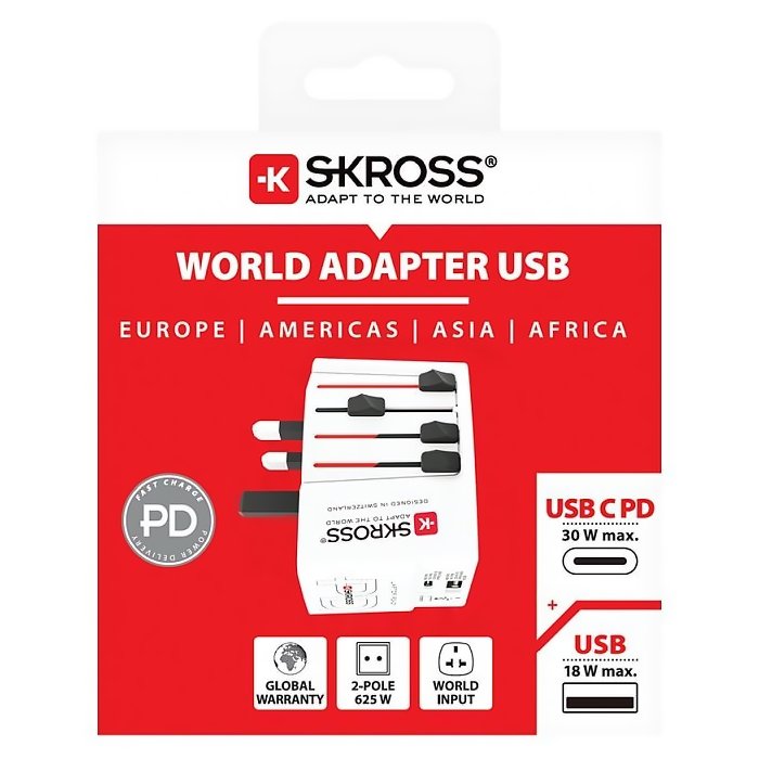 Univerzální cestovní adaptér SKROSS MUV USB AC30PD