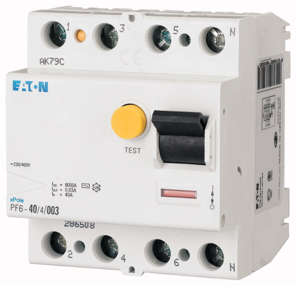 Proudový chránič 40A Eaton PF6-40/4/003 typ AC