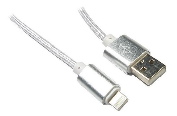 Nabíjecí kabel na iPhone USB 2.0 stříbrný 1m