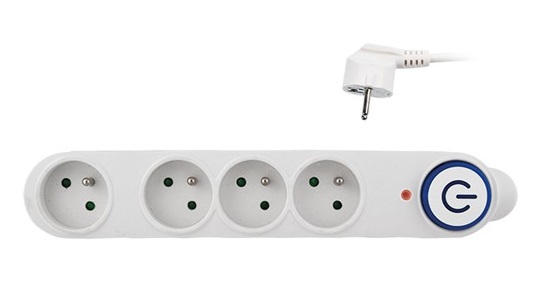 Prodlužovací kabel s přepěťovou ochranou 1,5m, 150J, 4 zásuvky, Solight PO46
