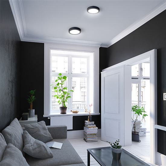 LED panel přisazený Solight WD170-B 17cm, 12W, 900lm, CCT 3000-6000K, černý