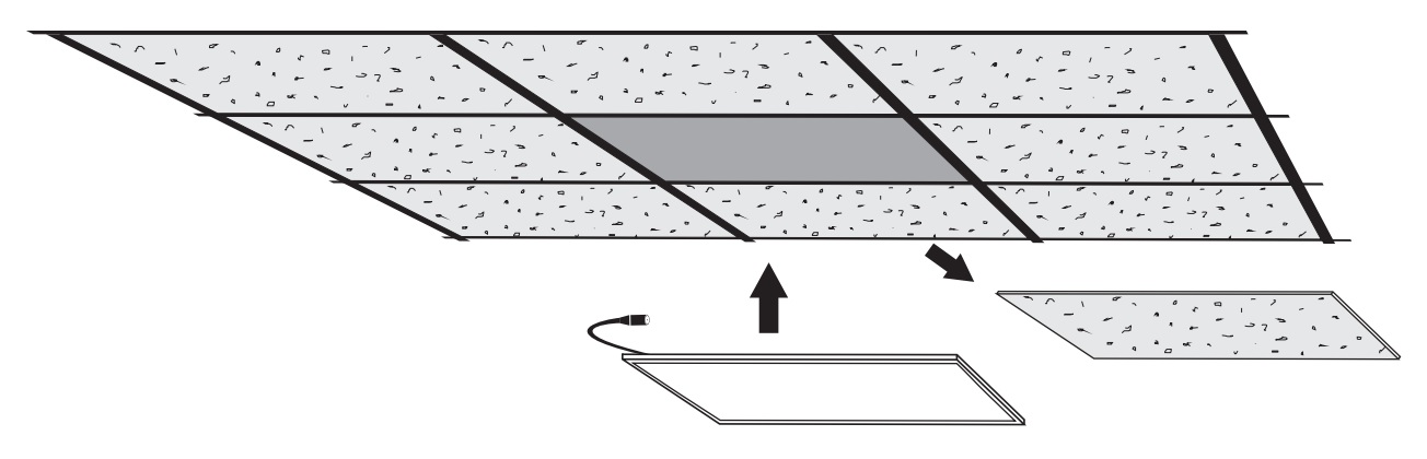 Montáž LED panelu 60x60 do podhledu