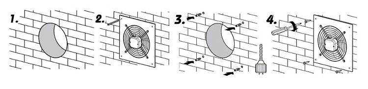 montáž ventilátoru