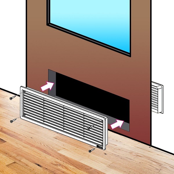 větrací mřížky do dveří 453 x 91 mm