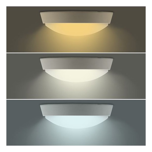 LED stropní svítidlo s nastavitelnou CCT, 22cm, 20W, 1800lm, IP65, bílý a černý kryt