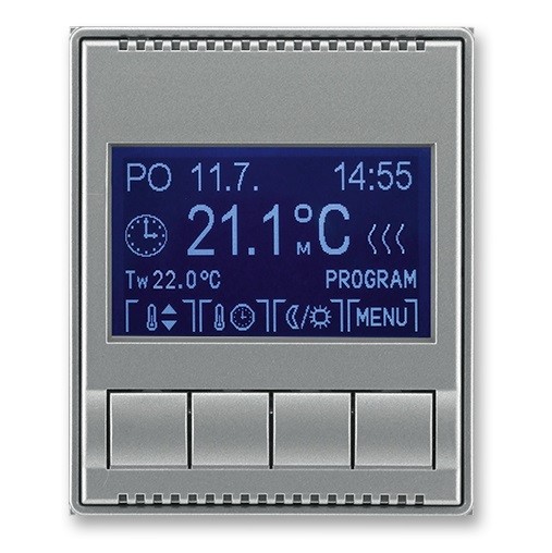 Kryt programovatelného termostatu ABB TIME 3292E-A10301 36 ocelová