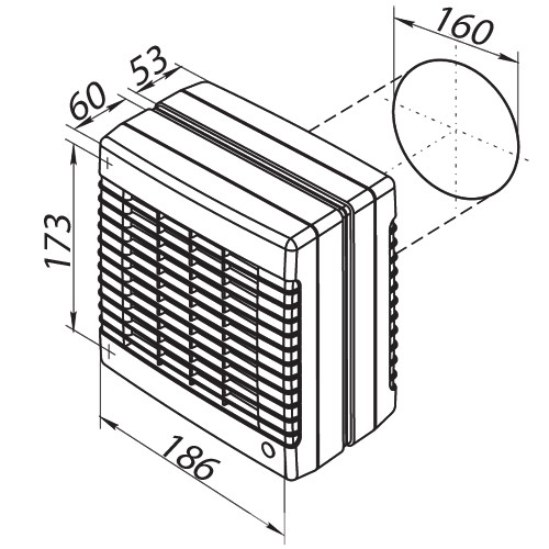 Okenní ventilátor Vents 125 MAO1 s automatickou žaluzií