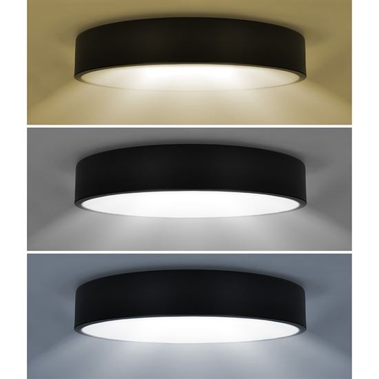 LED stropní osvětlení LECCE, 3CCT, 36W, 2100lm, 30cm, 3000/4000/6000K, černá