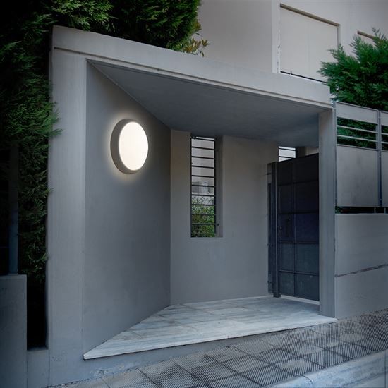Solight LED venkovní osvětlení kulaté, 20W, 1500lm, 4000K, IP54, 20cm, šedá barva