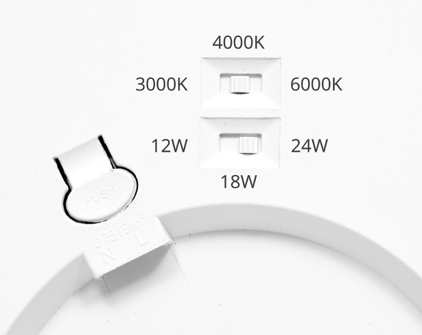 LED stropní svítidlo s nastavitelnou CCT, 33cm, 12-24W, 2565lm, IP20, bílá