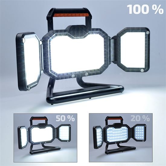 Solight WM-30W-RE LED reflektor 30W, přenosný, nabíjecí, 3000lm, oranžovo-černý