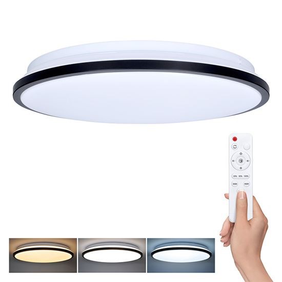 Solight WO8011 LED osvětlení s dálkovým ovladačem Jamil, 48W, 3360lm, 40cm, změna chromatičnosti, stmívatelné