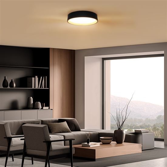 Solight WO8016 LED osvětlení s dálkovým ovladačem Larios Black, 48W, 3360lm, 39cm, změna chromatičnosti, stmívatelné