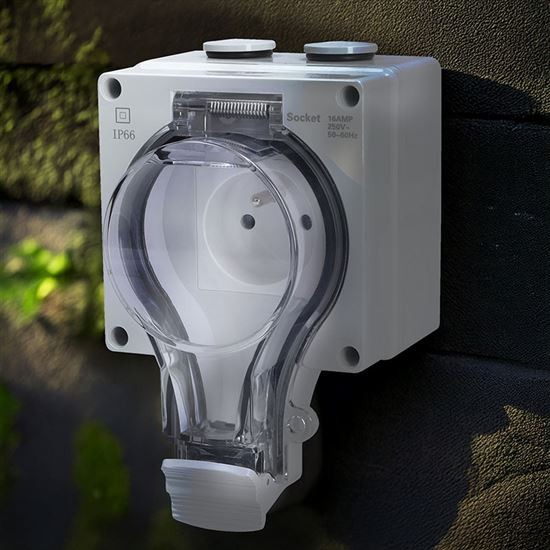 Solight 5B350 zásuvka IP66, vodotěsná a prachotěsná