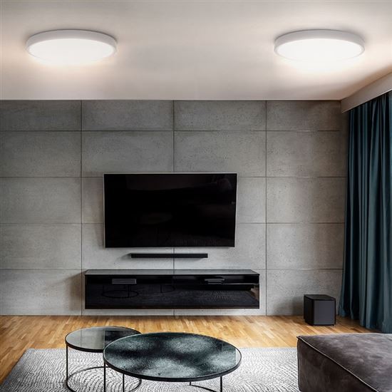 LED osvětlení ESTELA WHITE s dálkovým ovladačem Ø50cm, 60W, 4500lm, CCT, stmívatelné, bílá