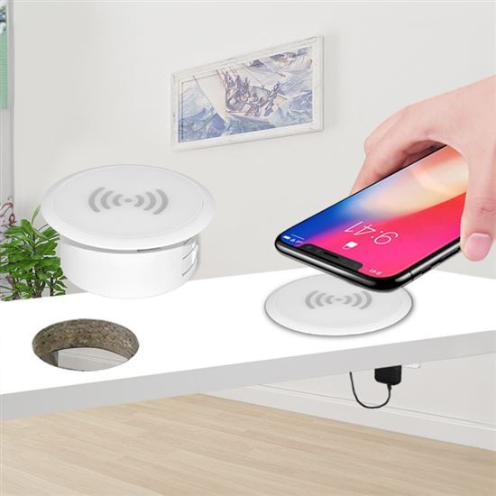 Solight DC65W bezdrátová 15W vestavná nabíječka, bílá