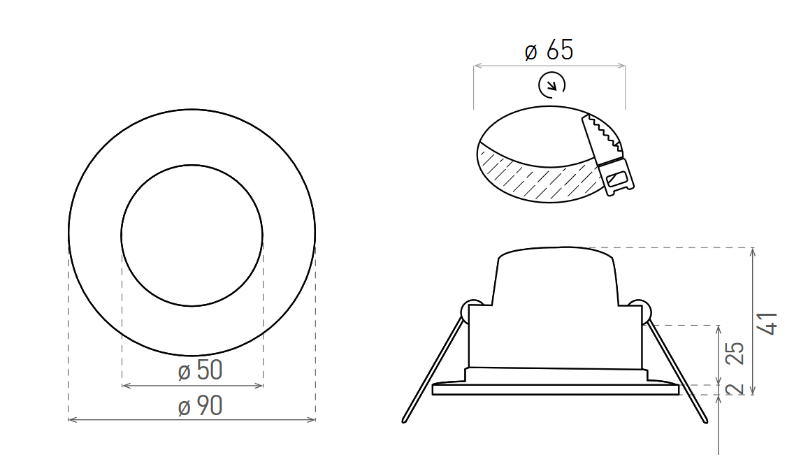 LED bodovka 230V BONO-R 9cm, 7W, 660lm, 4000K, IP65, černá