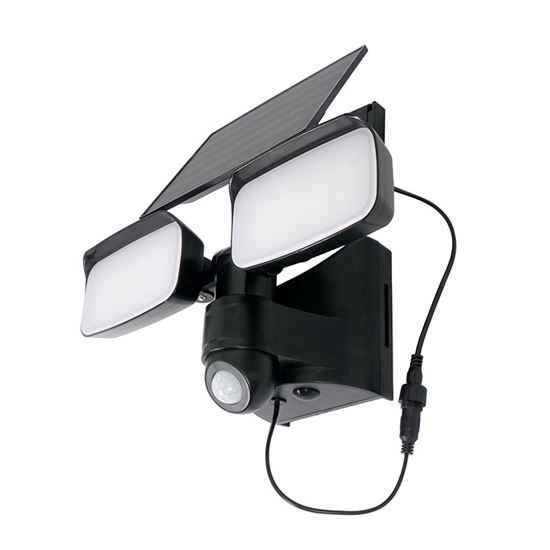 Solight WO7203 LED solární osvětlení se senzorem, 9W, 850lm, 4000K, Li-Ion, černá
