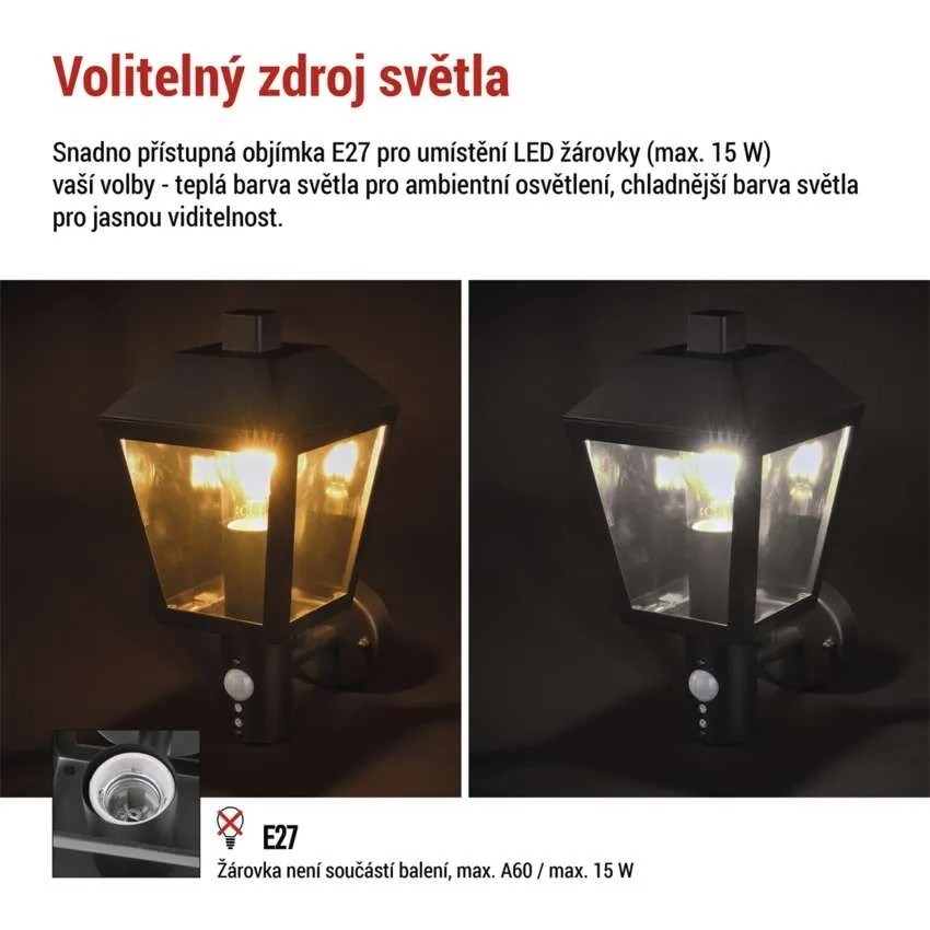 Zahradní nástěnné svítidlo Emos ADENIA ZGB040P