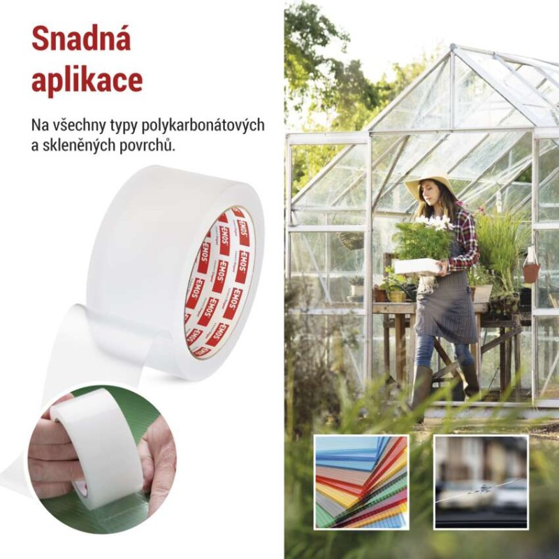 Opravná lepící páska na polykarbonát a sklo F6200, 25m × 50mm, průhledná