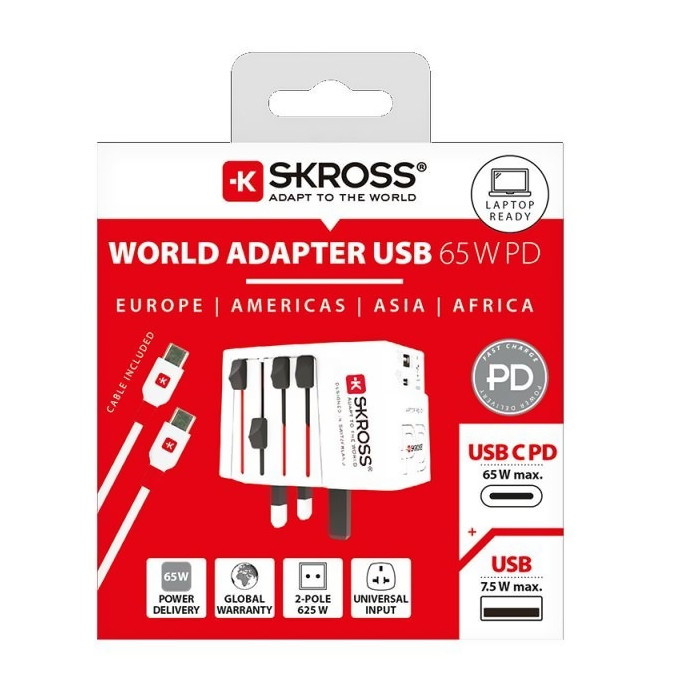 Univerzální cestovní adaptér SKROSS MUV USB AC65PD
